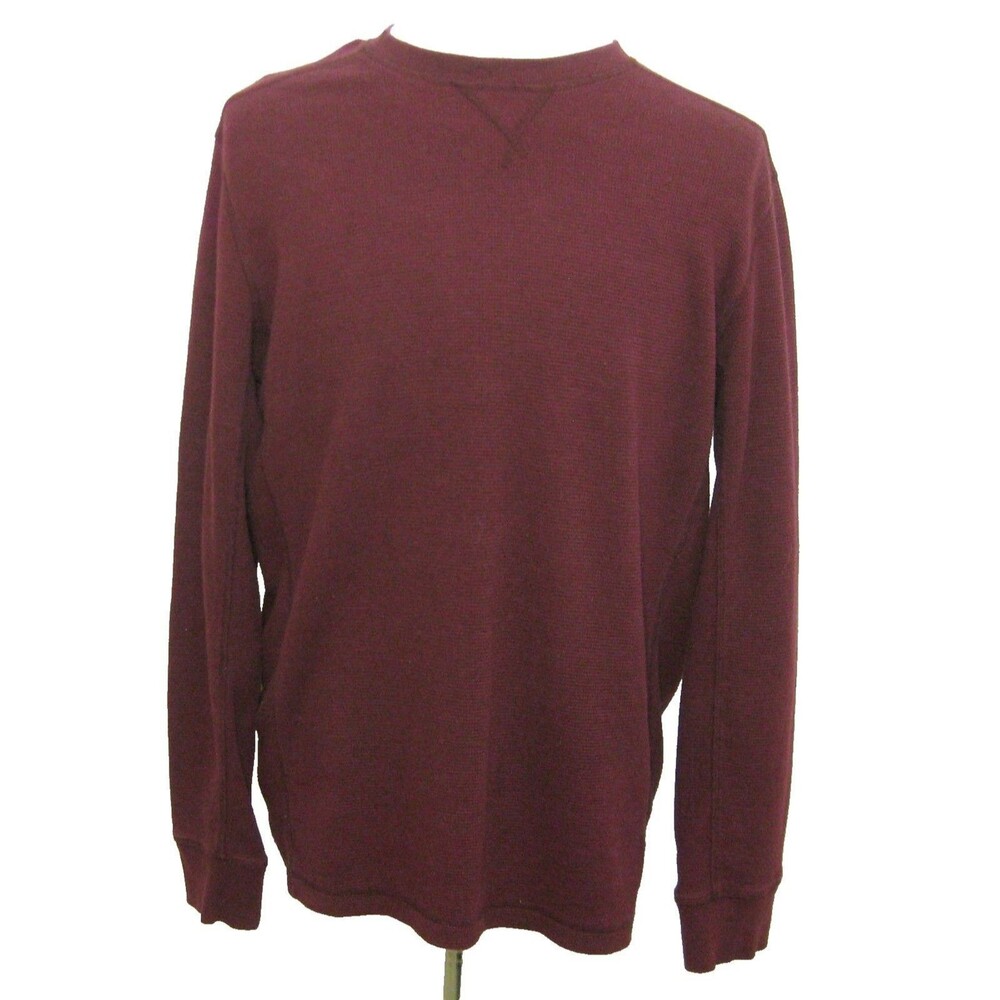 EDDIE BAUER Men's (Size Large) Burgundy Red Long Sleeve Thermal Shirt Base Layer